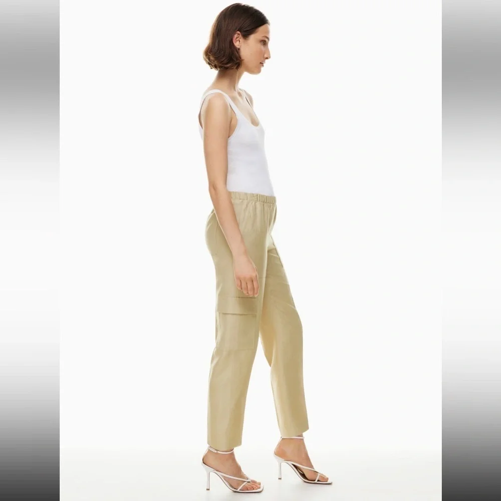 Babaton Titan Linen Cargo Pant Size Small in Beige